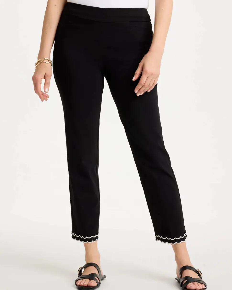 Contrast Scallop Brigitte™ Slim Crop Pant
