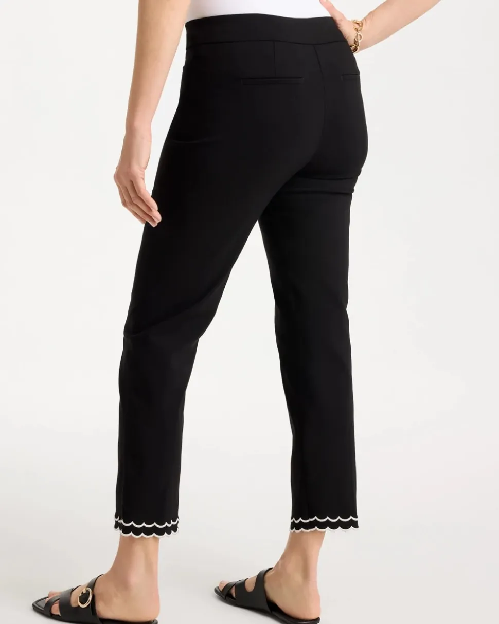 Contrast Scallop Brigitte™ Slim Crop Pant