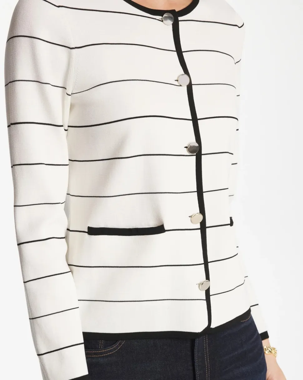 Contrast Tipped Sweater Blazer