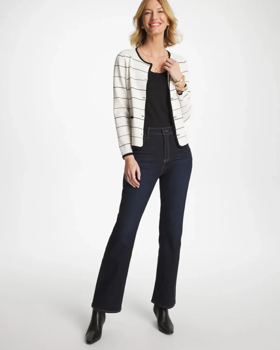 Contrast Tipped Sweater Blazer