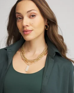 Convertible Gold Pave Pendant Necklace