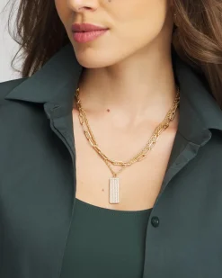 Convertible Gold Pave Pendant Necklace