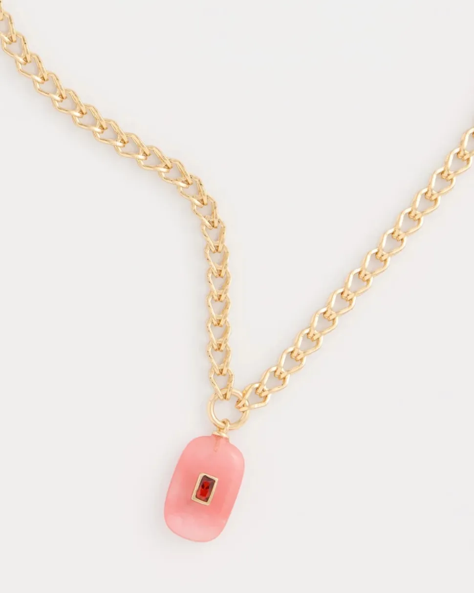 Coral Agate Short Pendant Necklace