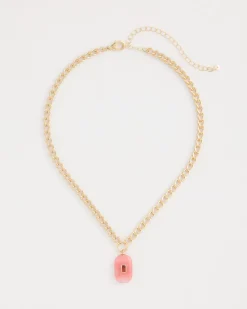 Coral Agate Short Pendant Necklace