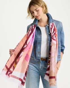Coral Motif Oblong Scarf