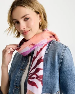 Coral Motif Oblong Scarf