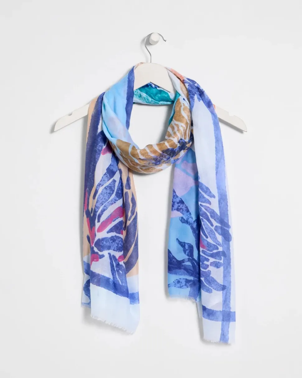 Coral Motif Oblong Scarf