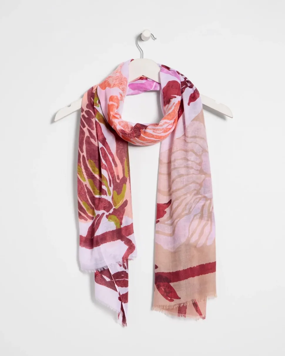 Coral Motif Oblong Scarf