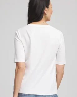 Coral Print V-Neck Perfect Tee