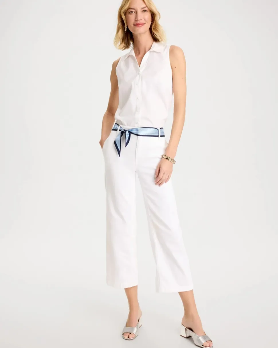 Cotton-Blend Classic Sleeveless Shirt