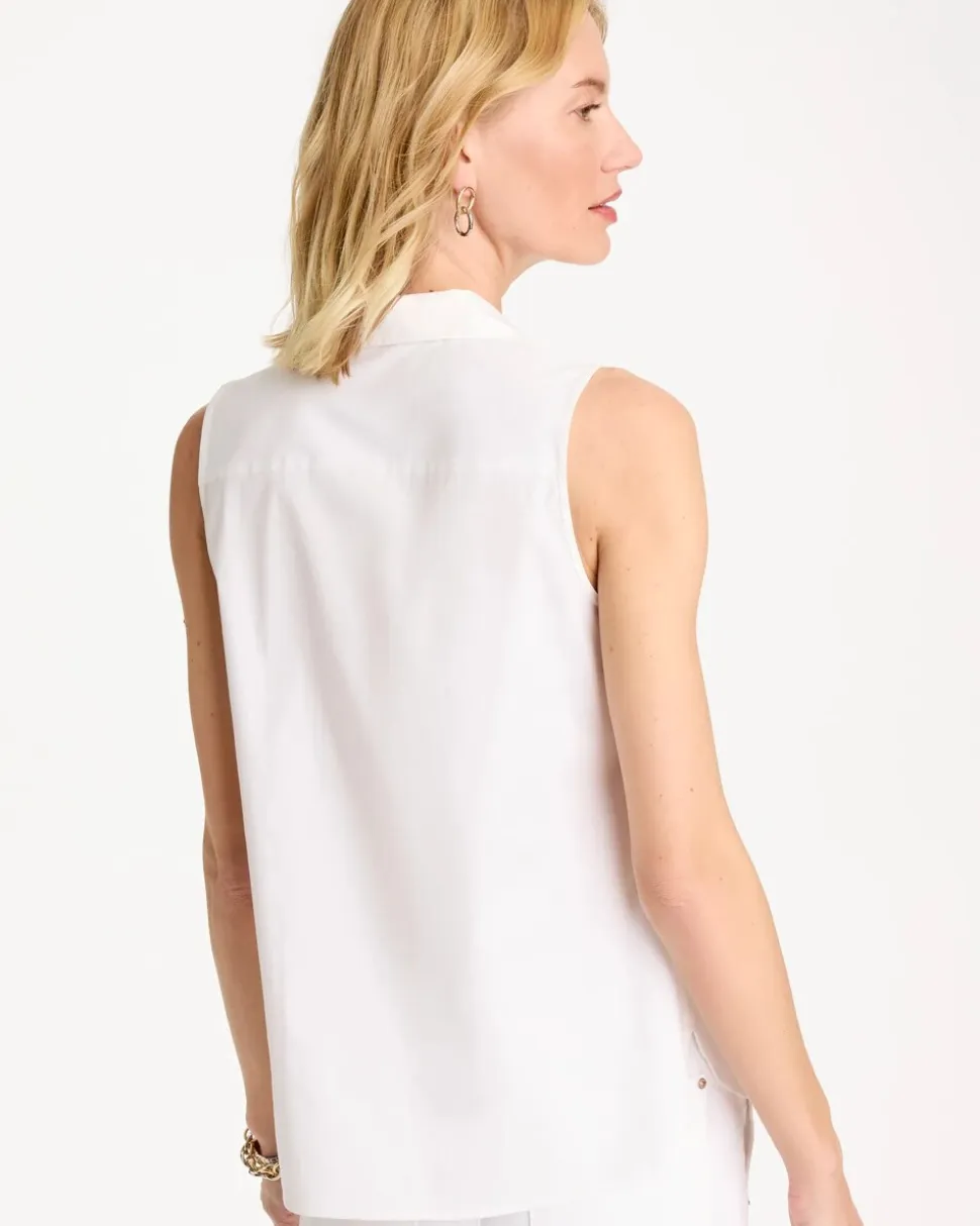 Cotton-Blend Classic Sleeveless Shirt
