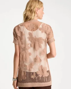 Cotton-Blend Crochet Cocoon Cardigan