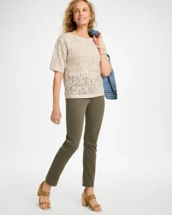 Cotton-Blend Dolman Pullover Sweater