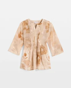 Cotton-Blend Pintuck Tunic