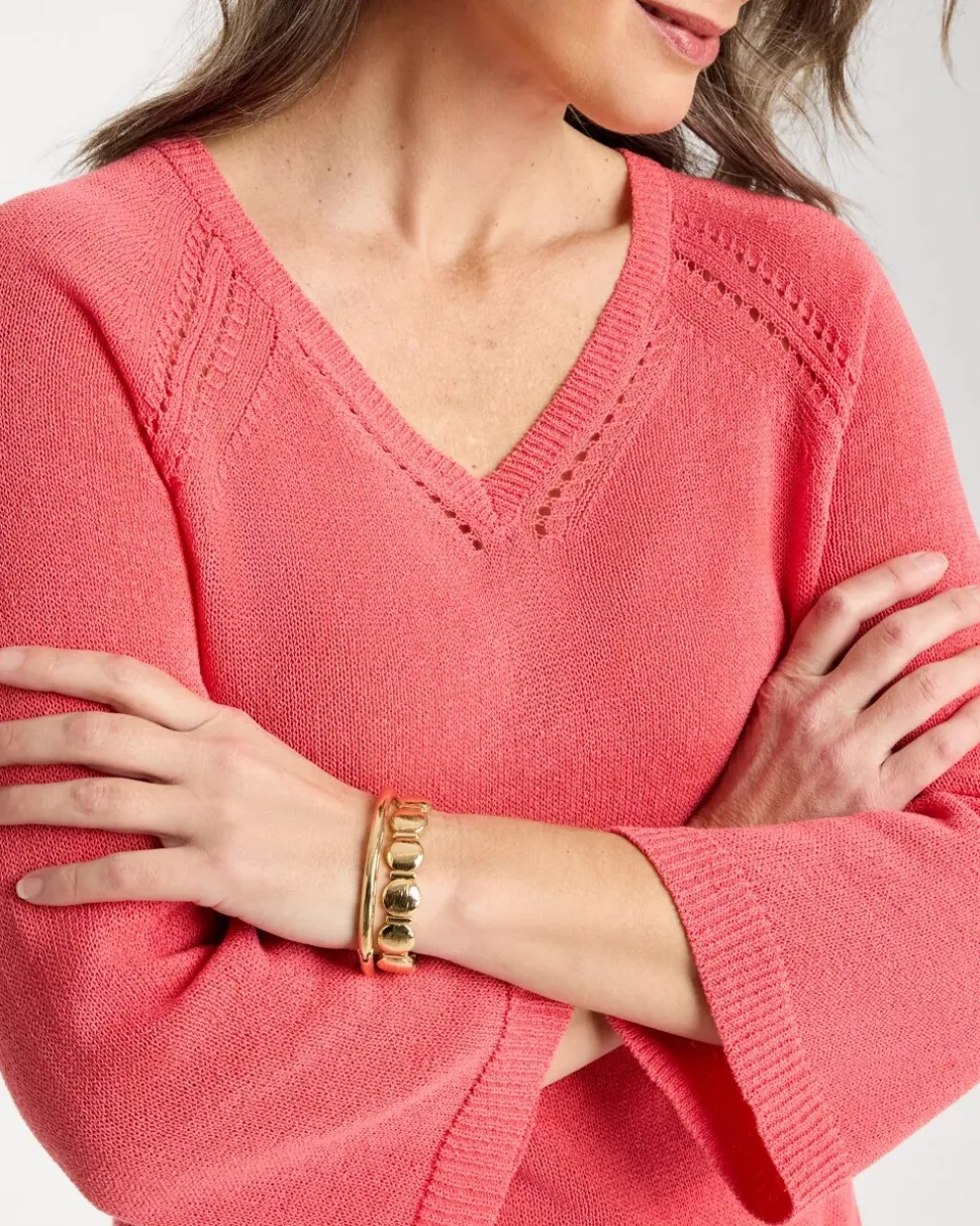 Cotton-Blend Pullover Sweater