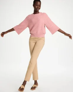 Cotton-Blend 3/4 Sleeve Pullover