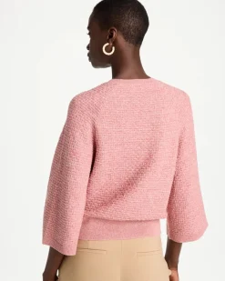Cotton-Blend 3/4 Sleeve Pullover