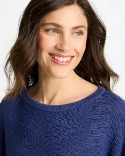 Cotton-Blend Sweater Poncho