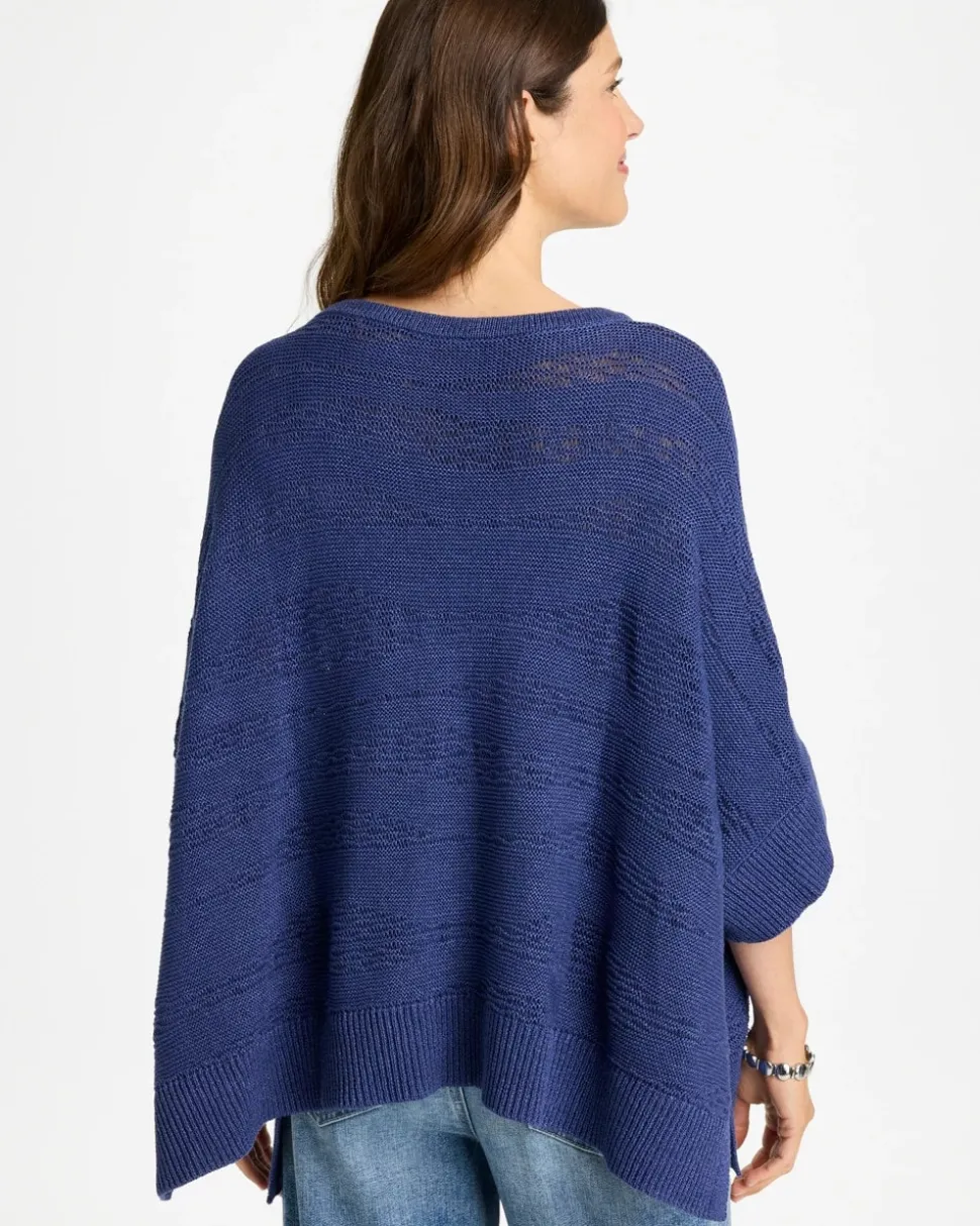 Cotton-Blend Sweater Poncho