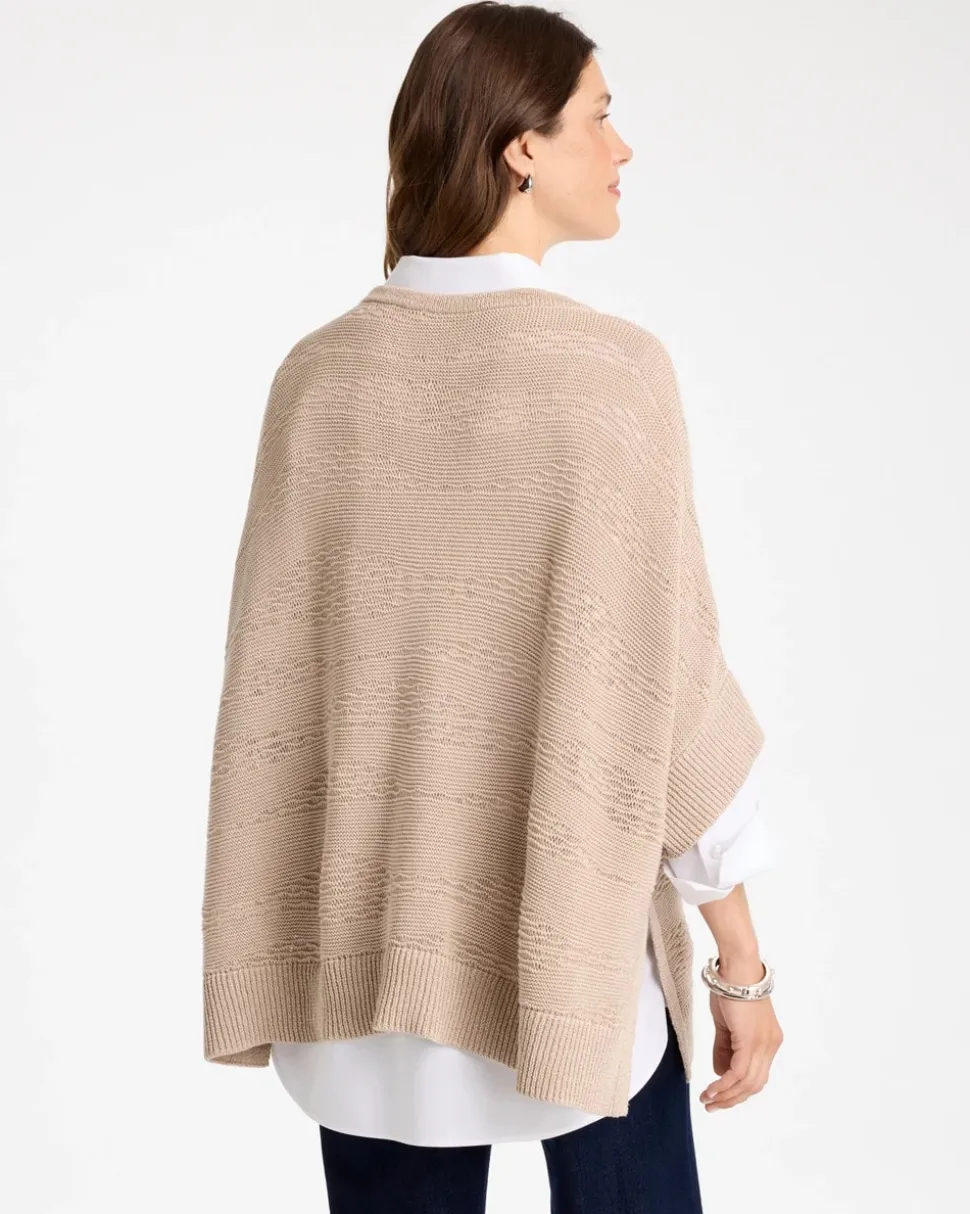 Cotton-Blend Sweater Poncho
