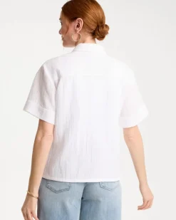 Cotton Gauze Camp Shirt