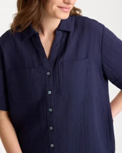 Cotton Gauze Camp Shirt