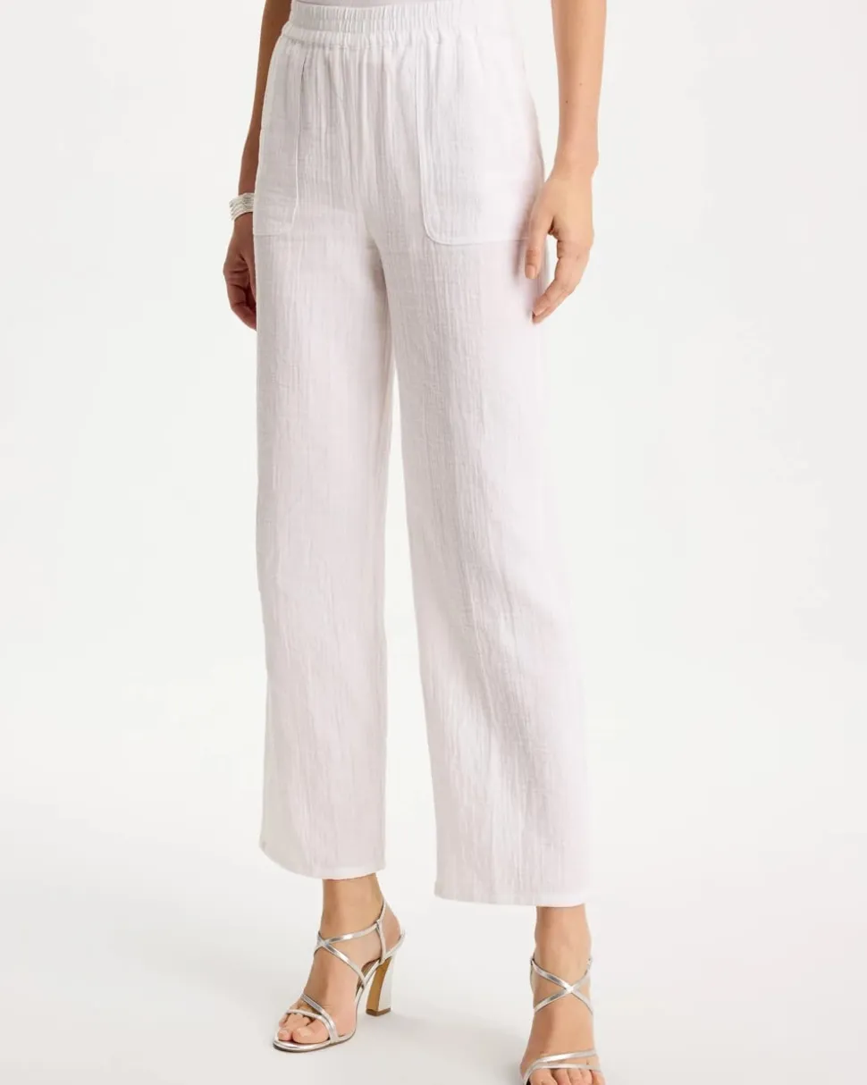 Cotton Gauze Tapered Crop Pant
