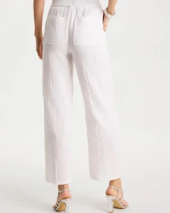 Cotton Gauze Tapered Crop Pant