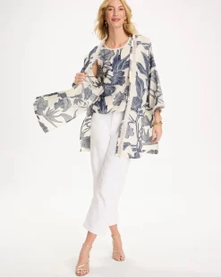 Cotton Jacquard Fringed Kimono