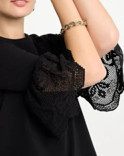 Cotton Lace Flutter Sleeve Tee