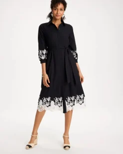 Cotton Lace Trim Shirtdress