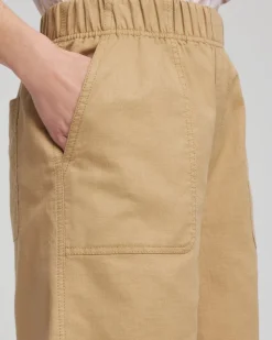 Cotton-Linen Pull-On Utility Shorts