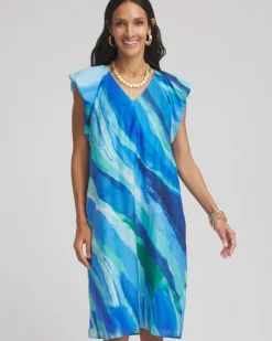 Cotton-Silk Voile Popover Dress