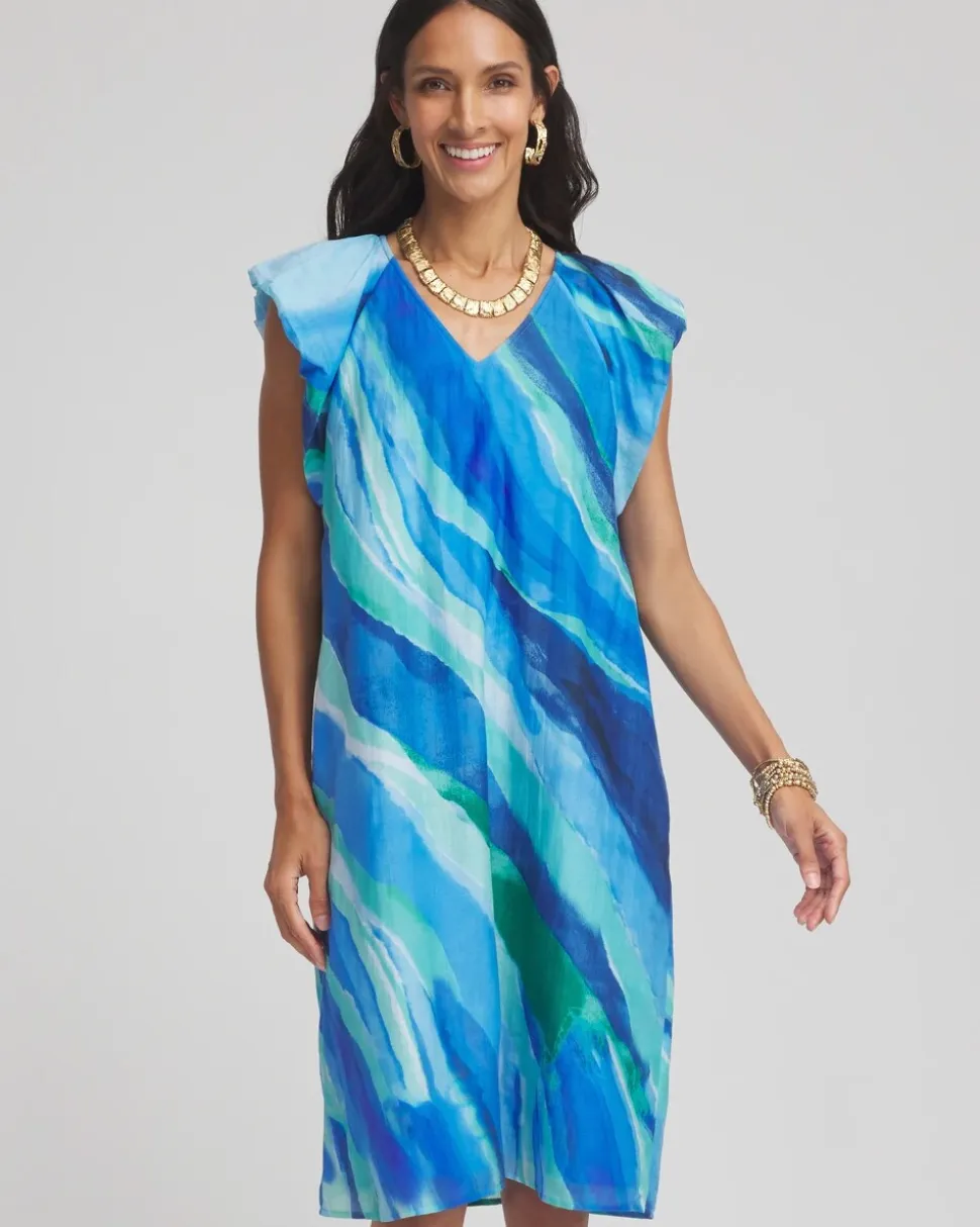 Cotton-Silk Voile Popover Dress