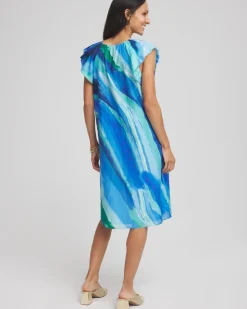 Cotton-Silk Voile Popover Dress
