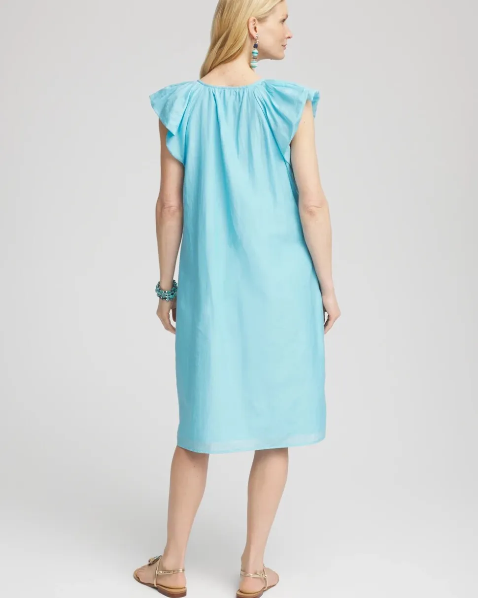Cotton-Silk Voile Popover Dress
