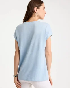 Cotton Slub Embroidered Wedge Tee