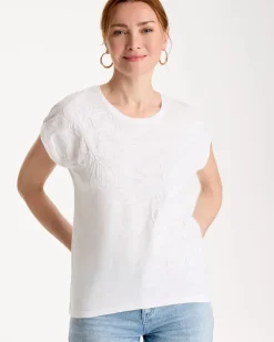 Cotton Slub Embroidered Wedge Tee
