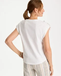 Cotton Slub Epaulette Tee