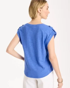 Cotton Slub Epaulette Tee