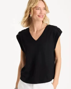 Cotton Slub Epaulette Tee