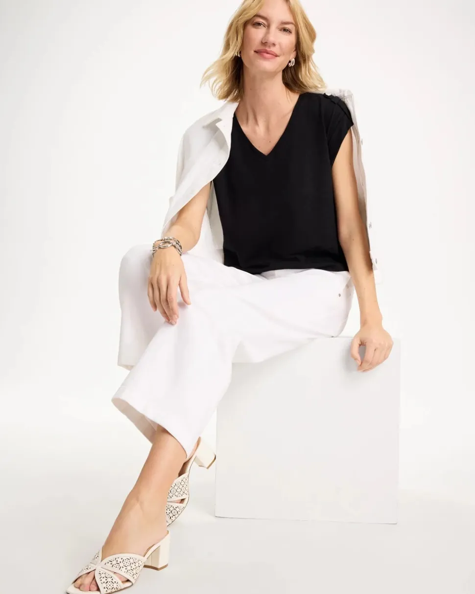Cotton Slub Epaulette Tee