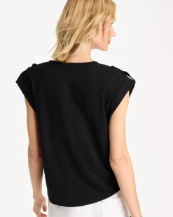 Cotton Slub Epaulette Tee