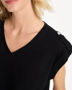 Cotton Slub Epaulette Tee