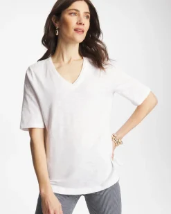 Cotton Slub V-Neck Tee
