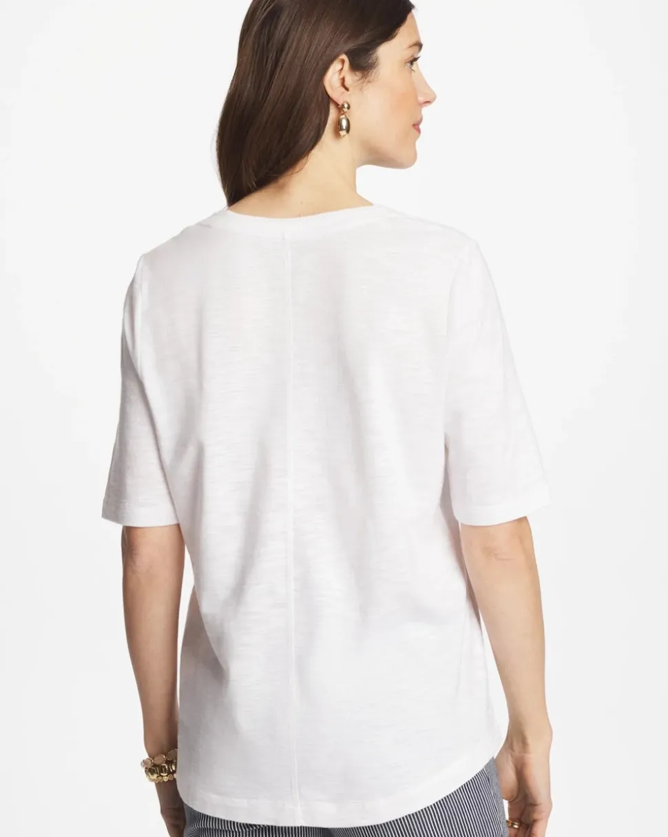 Cotton Slub V-Neck Tee