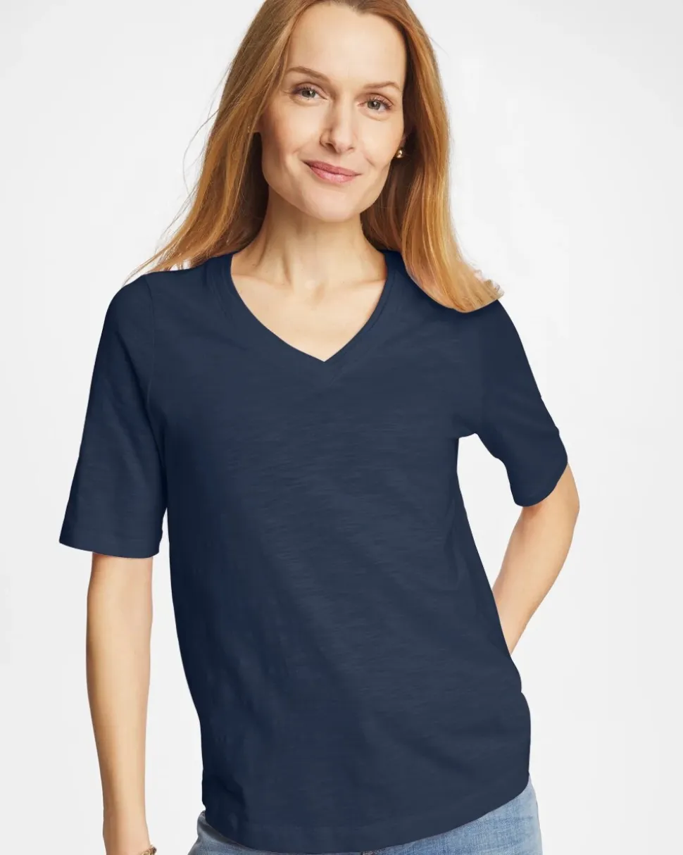 Cotton Slub V-Neck Tee