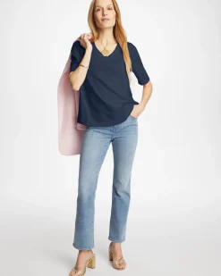 Cotton Slub V-Neck Tee