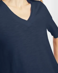 Cotton Slub V-Neck Tee