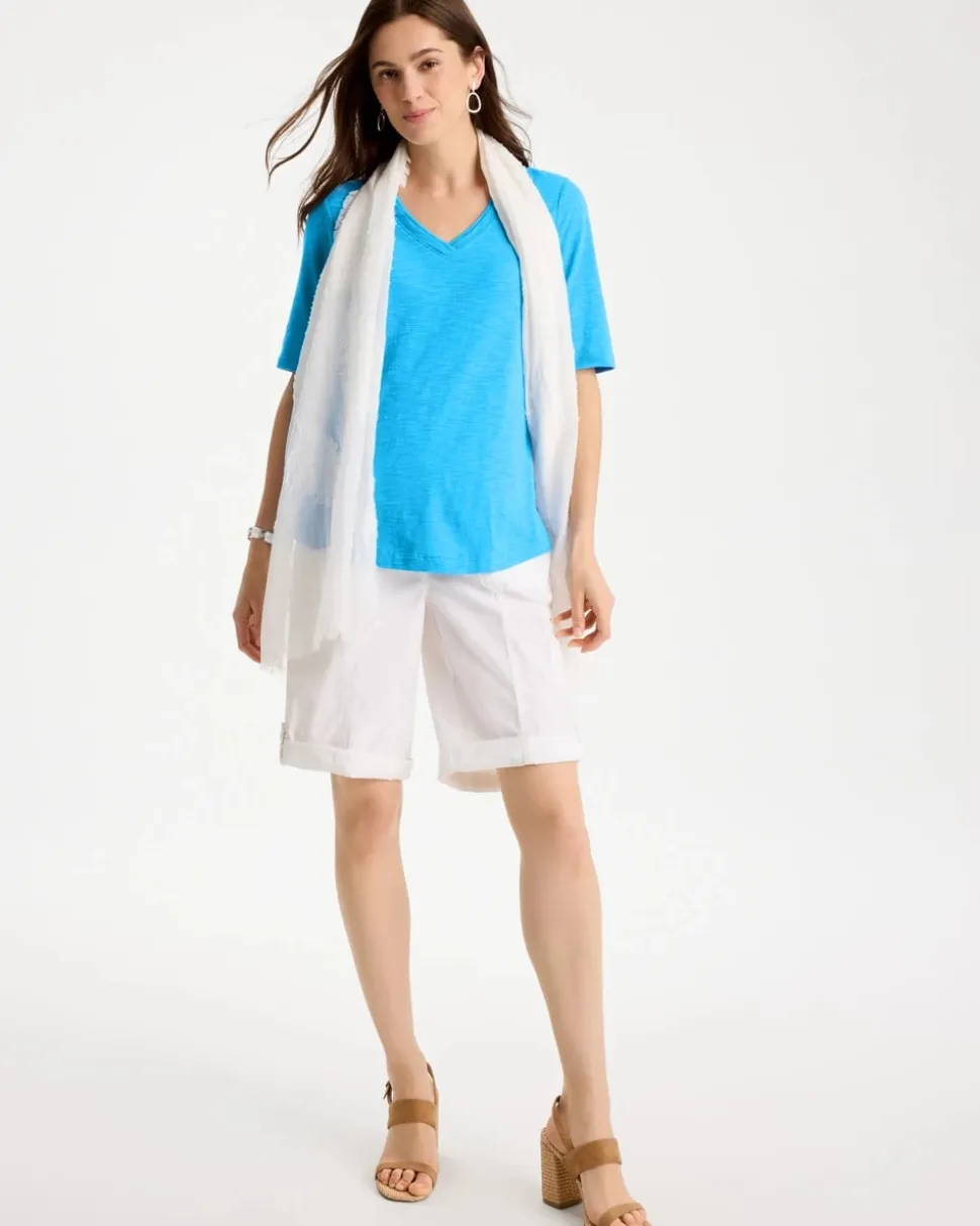Cotton Slub V-Neck Tee